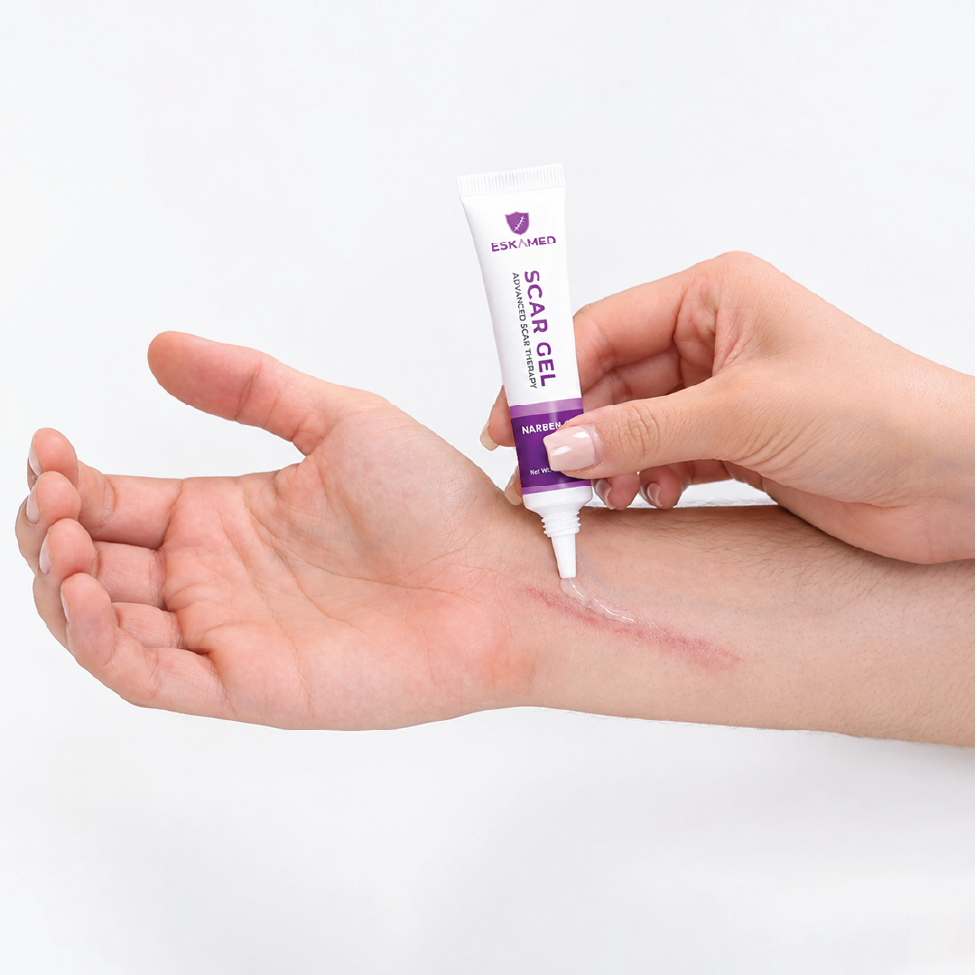 Gel applied to a scar